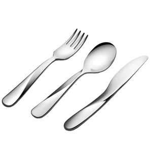 High Quality Silverware <b>Travel</b> Wedding Silver Mirror Polished <b>Cutlery</b> Set Stainless Steel Flat Handle <b>Cutlery</b> Set - Product Image 1