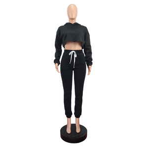 Chándales negros para mujer, Top corto de Color negro, trajes de chándal cómodos/duraderos para niñas, hechos en Pakistán - Product Image 1