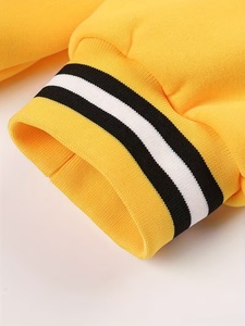 เสื้อแจ็คเก็ตวาร์ซิตี้พรีเมียมพิมพ์ลายตัวอักษรชิคาโกสำหรับผู้ชาย สีเหลือง สวมใส่สบาย ติดกระดุมด้านหน้า ทรงปกติ เหมาะสำหรับใส่ในฤดูใบไม้ร่วง ผลิตจากวัสดุโพลีเอสเตอร์ - Product Image 6