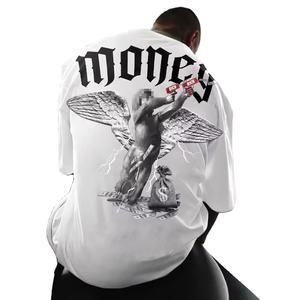 3D impreso gota hombro camisetas a granel al por mayor poliéster camiseta sublimación cuello personalizado Logo algodón Hombre pesado camisa - Product Image 2