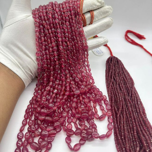 ลูกปัดพลอยอัญมณีทรงวงรีทรงหลวม4-8มม. สีชมพูเกรดสูง - Product Image 4