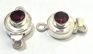 Pierre précieuse grenat rouge 1 brin, 2 brins et 3 brins fermoir boîte 925 Starling plaqué argent 21X12X8MM fermoir de fabrication de bijoux B751 - Product Image 3