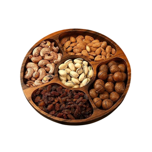 Plateau de service de luxe en bois carré pour fruits secs et noix, fait à la main, design standard en bois naturel pour la restauration - Product Image 4