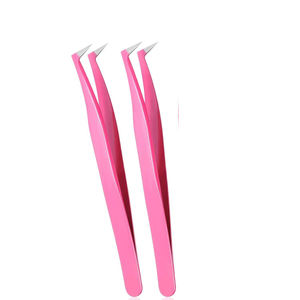 Ensemble de 6 pinces à cils en acier inoxydable, droites et courbes - Product Image 5