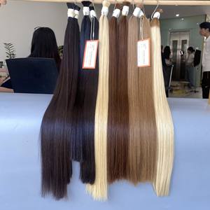 Extensions de cheveux humains vierges vietnamiens en vrac, 100% naturels, Remy, lisses, non traités, vente en gros d'usine, cheveux bruts naturels - Product Image 2