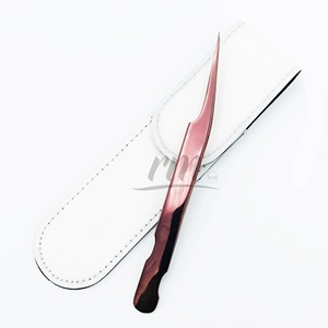 Ensemble de pinces à cils RMI en or rose, en acier inoxydable, professionnelles, de précision, antistatiques, à pointe dentelée, à prise lisse, pour extensions de cils - Product Image 3