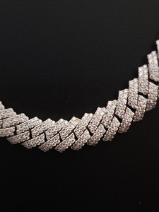 Collar de Cadena Cubana con Diamantes de Imitación VVS, Estilo Hip Hop, Plata 925 - Product Image 5