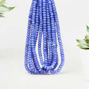 Venta al por mayor, suministro a granel de cuentas Rondelle lisas de ópalo azul Natural, cuentas de piedras preciosas sueltas de 7mm y 10mm para la fabricación de joyas India - Product Image 4