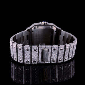 Montre pour homme en acier inoxydable plaqué or blanc de qualité supérieure, style sportif carré, simple, avec diamants en moissanite VVS, quartz, style hip-hop romain - Product Image 2