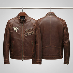 Blouson aviateur en cuir artisanal personnalisé, toile enduite, col montant, design d'hiver, respirant, coupe-vent, quincaillerie durable, à capuche, pour homme - Product Image 1