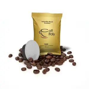 Cápsulas de café A Modo Mio compatibles con Coffitaly personalizadas de etiqueta privada GOLD 100 Uds en paquete de flujo por caja