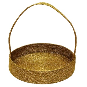 Cesta de almacenamiento de yute con asa Acabado de yute marrón Solución de organización del hogar elegante y práctica Cesta de almacenamiento de yute - Product Image 1