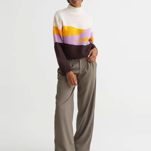 Suéter de punto sencillo para mujer, atuendo informal, suéter cálido y suave para mujer, para ropa al aire libre, suéter clásico de cuello alto - Product Image 4