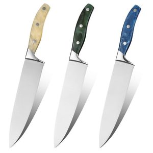 Cuchillo de cocina de acero damasco para chef profesional al por mayor con mango de madera de olivo personalizado OEM ODM cubertería de fábrica - Product Image 5