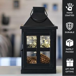 Antique Inspired Black Lantern <b>Tea</b> <b>Light</b> Holder with Classic Charm Weathered Lantern <b>Tea</b> <b>Light</b> Holder for Soft Romantic <b>Light</b> - Product Image 4