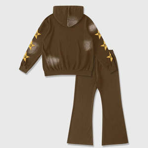 Sudadera con Capucha y Pantalones Deportivos de Punto con Cordón, Estampado de Letras y Estrellas Personalizado Premium para Hombre, de Moda - Product Image 6