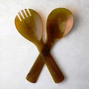 Utensilios de Cocina, Juego de Servidores de Ensalada de Madera Natural con 2 Espátulas, Utensilios Hechos a Mano Sostenibles - Product Image 5