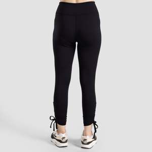 Black Capri Sport Leggings with <b>Tummy</b> <b>Control</b> Stretch Spandex Seamless and Ribbon Edge Waist XL Size Casual Style - Product Image 2