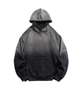 Sweat à capuche réversible premium personnalisé en molleton de coton contrasté délavé à l'acide numérique pour homme, collection hiver 2025 - Product Image 3