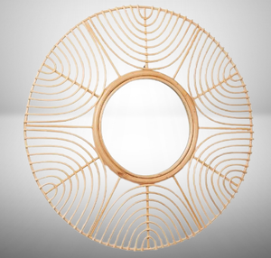 Fabriqué à la main rond Boho Chic miroir en rotin écologique naturel mur Art durable Jute miroir décor pour la maison moderne - Product Image 3