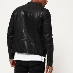 Veste en cuir à capuche coupe ajustée et élégante pour hommes Veste de saison d'hiver à capuche détachable et à poches multiples grande taille pour hommes - Product Image 6