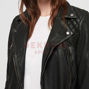 Nueva llegada de las mujeres de alta calidad al por mayor chaqueta de moda de cuero nuevo diseño de cuero puro chaqueta de moda - Product Image 4