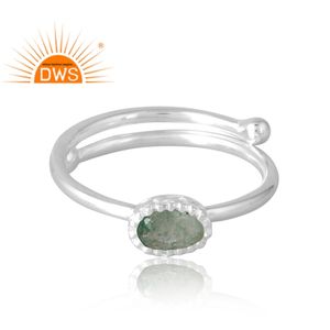 Anillo de piedras preciosas de cuarzo de fresa verde Natural de Plata de Ley 925, joyería personalizada para mujer, regalo para ella - Product Image 3