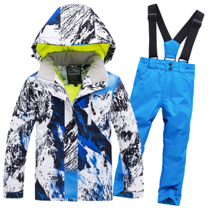 Ensemble de 2 combinaisons de neige personnalisées pour filles et garçons, vestes d'hiver chaudes d'extérieur, imperméables et coupe-vent, pour le snowboard et le ski - Product Image 2