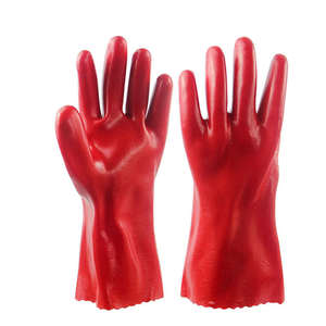 Haute qualité résistant aux produits chimiques à l'huile longue PVC Double trempage rouge bleu vert caoutchouc anti-dérapant séchage rapide respirant gants flexibles - Product Image 4