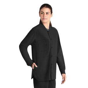 Veste de gommage à manches longues marine élégante pour femmes infirmière décontracté polaire vêtements de travail médicaux uniforme pour les gommages d'hôpital d'hiver d'été - Product Image 5