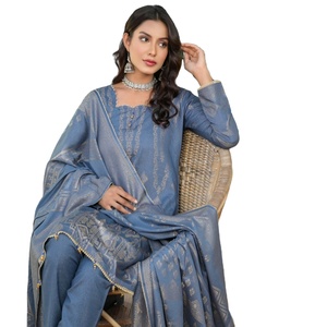 Trajes de mujer informales JACQUARD BROSHIA de 3 piezas hermosos y elegantes colección ANABIYA Bin Hameed vestido pakistaní tela India - Product Image 1