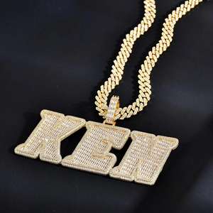 VVS Moissanite Round & Baguette Cut Pendentif Hip Hop Style Ice Out Pendentifs fins pour hommes en argent sterling 925 - Product Image 1