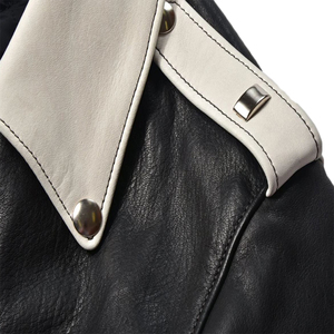 Chaqueta de Cuero Genuino para Hombre, Chaqueta de Cuero de Cordero Clásica y Moderna, Chaqueta de Motociclista Impermeable Hecha en Pakistán - Product Image 6