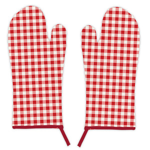 ถุงมือกันความร้อนผ้าฝ้ายลายตารางสไตล์คลาสสิกพร้อมลายพิมพ์ ราคาประหยัด - Product Image 4