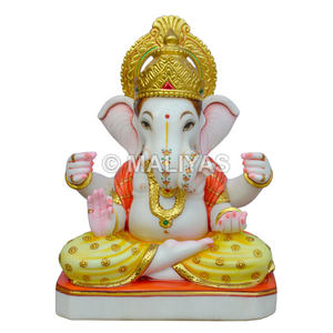 พระพิฆเนศหินอ่อนดาจดูเชธ |   พระพุทธรูปหินอ่อนชรีมันต์ ดักดูเชธ ฮาลไว แกนปัตย์ - Product Image 1