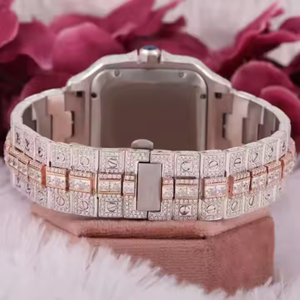 Hot Selling Men's Wrist <b>Watch</b> High Quality VVS Moissanite Diamond Stainless Steel Band Quartz Movement. Iced Hip Hop Style Glass - Product Image 4