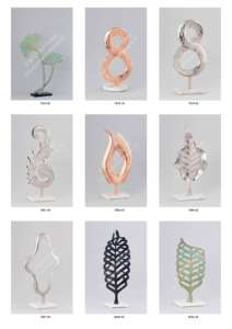 Sculpture d'Art Moderne Fait à la Main en Aluminium Motif de Feuille de Gingko Base en Marbre Élégant Décor à la Maison Pièce d'Accent Design Végétal - Product Image 5