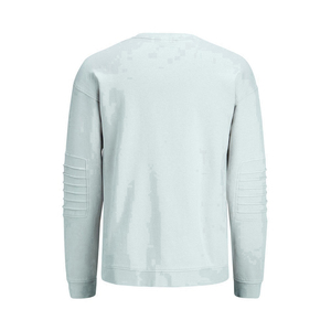 Pull-over d'hiver à col ras du cou pour hommes, doublé polaire en fibre de bambou noir, avec logo brodé OEM - Product Image 2