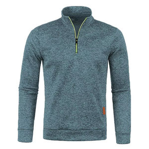 Haute qualité 360GSM coton recyclé demi-fermeture éclair sweat hommes surdimensionné pull col montant 2025 OEM ODM Logo personnalisé Streetwear - Product Image 1