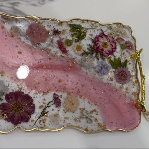 Bandeja de Resina Personalizada de Bajo Costo con Posavasos, Juego de Servicio y Protección Hecho a Mano Duradero para Uso en Mesa - Product Image 1