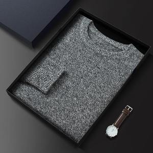 เสื้อสเวตเตอร์แคชเมียร์ขนสัตว์คุณภาพสูงสำหรับผู้ชาย ไม่มีลวดลาย คอกลม ทรงหลวม ไม่หด ไม่ยับ ระบายอากาศได้ดี นุ่มสบาย เหมาะสำหรับฤดูหนาว - Product Image 1