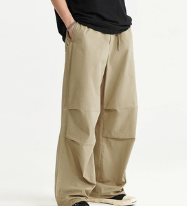 กางเกงโอเวอร์ไซส์ผู้ชายลำลองสำหรับ2025ทำจากผ้าฝ้ายและปรับขนาดได้อย่างสบาย - Product Image 2