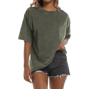 T-shirt en coton lavé à l'acide Vintage 230G T-shirt surdimensionné à manches courtes et coupe ample pour femmes - Product Image 5