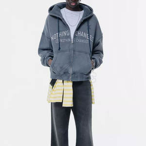 Sudadera con Capucha Informal de Invierno, 100% Algodón, Forro Polar, Cierre Completo, Bordado, Tela Suave y Cómoda, Manga Larga, para Uso Diario - Product Image 5