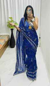 ชุดเดรสผ้าชีฟองผ้าแพรลายดอกไม้และผ้าพันเฮจพิมพ์ลายดอกไม้ผู้หญิงแฟชั่นผู้ผลิตจาก surat ในอัตราที่ต่ำที่สุด - Product Image 2