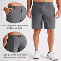 Özel Logo yürüyüş Golf şort plaj şortu erkekler için Polyester hibrid rahat Golf 5 inç inpocket yaz şort erkekler ile cep