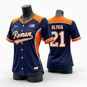 Camiseta de Béisbol y Sóftbol de Alta Calidad con Estampado Digital Personalizado, Malla Transpirable 100% Poliéster, Cuello en V para Hombre Adulto, Secado Rápido - Product Image 6