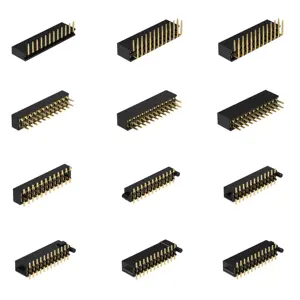 Denentech 1.27mm baris ganda H3.4mm pin kustom SMD perempuan konektor header dengan perlengkapan listrik pasak samping