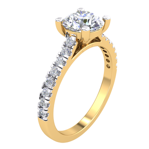 Anillo de diseño clásico de oro de 14 quilates para mujer con 1.24Cts VS Clarity Lab Grown Diamond EF Color Jewelry - Product Image 1