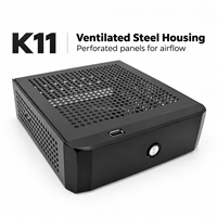 Boîtier d'ordinateur Mini ITX, châssis en acier fin de 60 mm, K11 avec panneau frontal en ABS pour PC embarqué